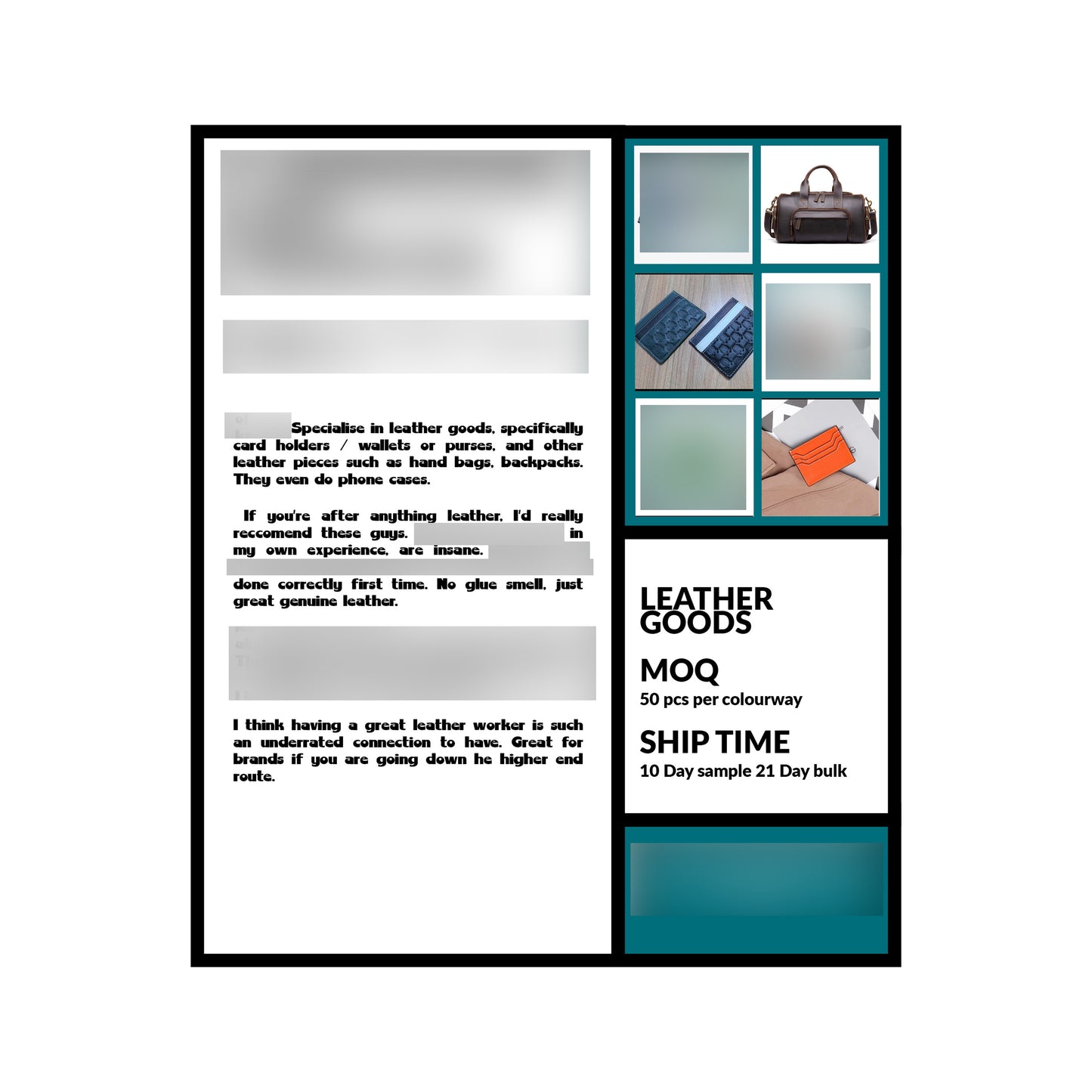 ACCESSORIES AND ITEMS MANUFACTURER LIST