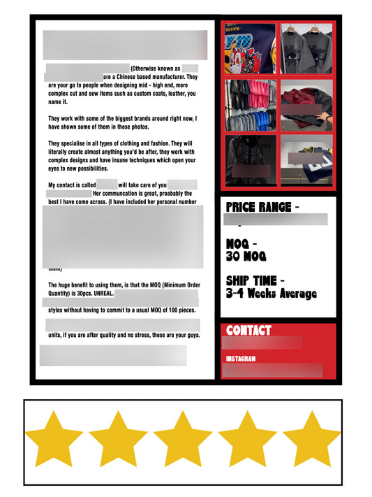 30 MOQ PERSONAL MANUFACTURER CONTACT