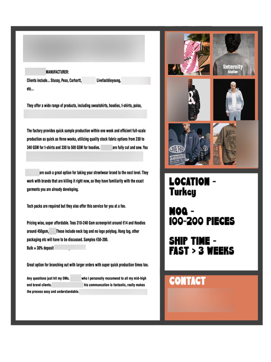 MY PERSONAL MANUFACTURER CONTACT