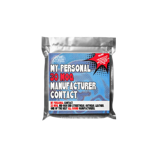 30 MOQ PERSONAL MANUFACTURER CONTACT